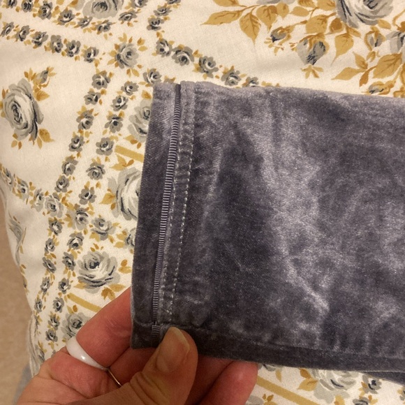 White House Black Market Grey Velvet Blazer / Moto- Jacket | Ruffle Detailing - Picture 6 of 12